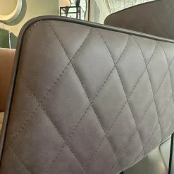 6er Set Armlehnstuhl Amelie High Außen Leder Muscat Coffee Braun Grau Innen Stoff Harald 3 Braun Drahtgestell Tiefschwarz Schwarz