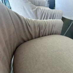 4er Set Armlehnstuhl Celine Low Stoff Smart Dune Beige Gestell Stahl Beige Grau