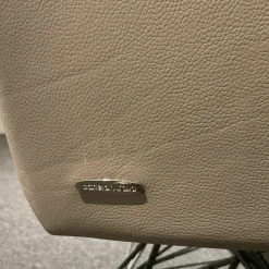 2er Set Armlehnstuhl Flaminia Softleder 951 Castoro Beige Gestell Stahl Graphit