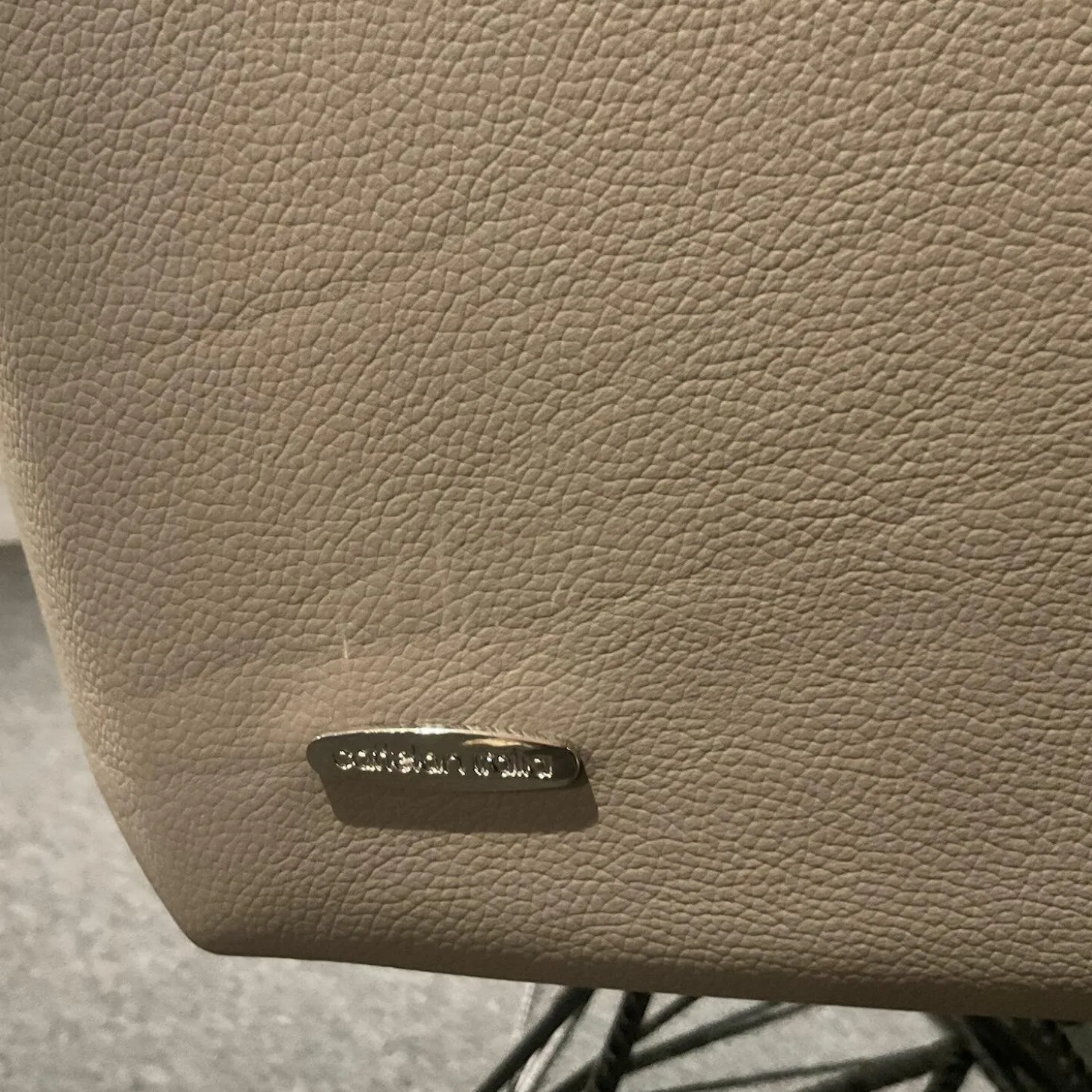 2er Set Armlehnstuhl Flaminia Softleder 951 Castoro Beige Gestell Stahl Graphit