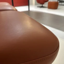 6er Set Armlehnstuhl Gaia Rücken Stoff Rohi Cleo Lampion Rot Orange Sitz Leder Sauvage Terracotta Rot Gestell Schwarz