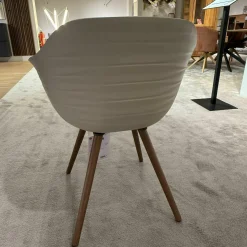 8er Set Armlehnstuhl Indy Schale Polyurethan Lino Beige Gestell Buche Gebeizt