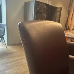 4er Set Armlehnstuhl Luma 2063 I Leder II Elmosoft 95006 Dark Purple Violett Gestell Stahlrohr Matt Chrom