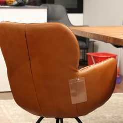 4er Set Armlehnstuhl Madison Leder Polo 10 93 Braun Drehgestell Metall Schwarz Inklusive Filzgleiter