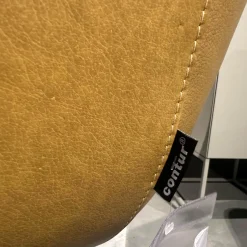 3er Set Armlehnstuhl Mis Leder Bolf Kurkuma Gelb Gestell Metall Anthrazit Mit Kunststoffgleitern