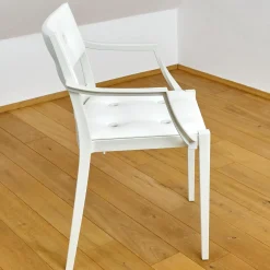 2er Set Armlehnstuhl Play P Starck Sitz Und Rücken Synthetik Weiß Gestell Chalk Weiß