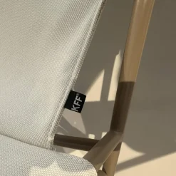 2er Set Armlehnstuhl Pool Outdoor Stoff Mare 512 Sand Beige Gestell Metall Struktur Moodbeige