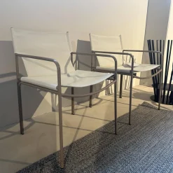 2er Set Armlehnstuhl Pool Outdoor Stoff Mare 512 Sand Beige Gestell Metall Struktur Moodbeige