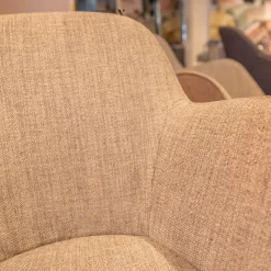 4er Set Armlehnstuhl Sheru Bezug Stoff 25 Togba 7854 Pebble Grau 4-Bein-Gestell Pulverbeschichtet Schwarz