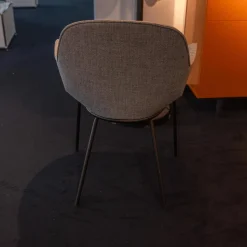 4er Set Armlehnstuhl Sheru Bezug Stoff 25 Togba 7854 Pebble Grau 4-Bein-Gestell Pulverbeschichtet Schwarz