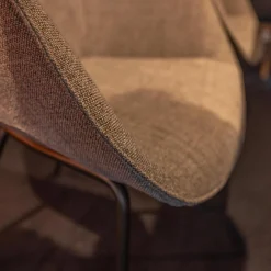 4er Set Armlehnstuhl Sheru Bezug Stoff 25 Togba 7854 Pebble Grau 4-Bein-Gestell Pulverbeschichtet Schwarz