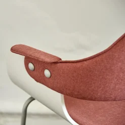 2er Set Armlehnstuhl Showtime Schale Weiß Lackiert Bezug Medley Y10 Pink Gestell Kufen Silber 7035 Mit Armauflagen