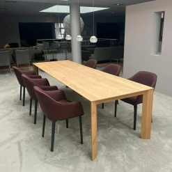 6er Set Armlehnstuhl Softshell Stoff Credo Bitter Chocolate Violett Untergestell Vierbein Basic Dark