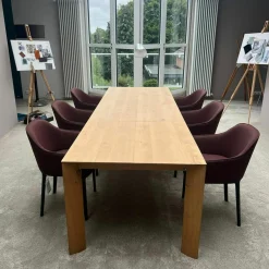 6er Set Armlehnstuhl Softshell Stoff Credo Bitter Chocolate Violett Untergestell Vierbein Basic Dark