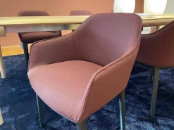 6er Set Armlehnstuhl Softshell Stoff Credo Bitter Chocolate Violett Untergestell Vierbein Basic Dark