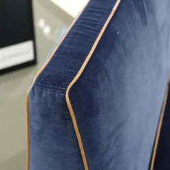 2er Set Bank CK Dinegra CK400.40 Bezug Allure Velvet Blau 1357 055 Fuß Eiche Dunkel Keder 577.056 Copper Helles Kupfer