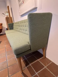 2er Set Bank Polo BW 167 6002 Stoff Queen 1775 434 Grün Gestell Eiche Natur Geölt