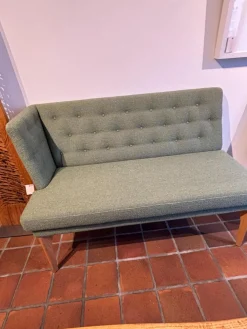 2er Set Bank Polo BW 167 6002 Stoff Queen 1775 434 Grün Gestell Eiche Natur Geölt