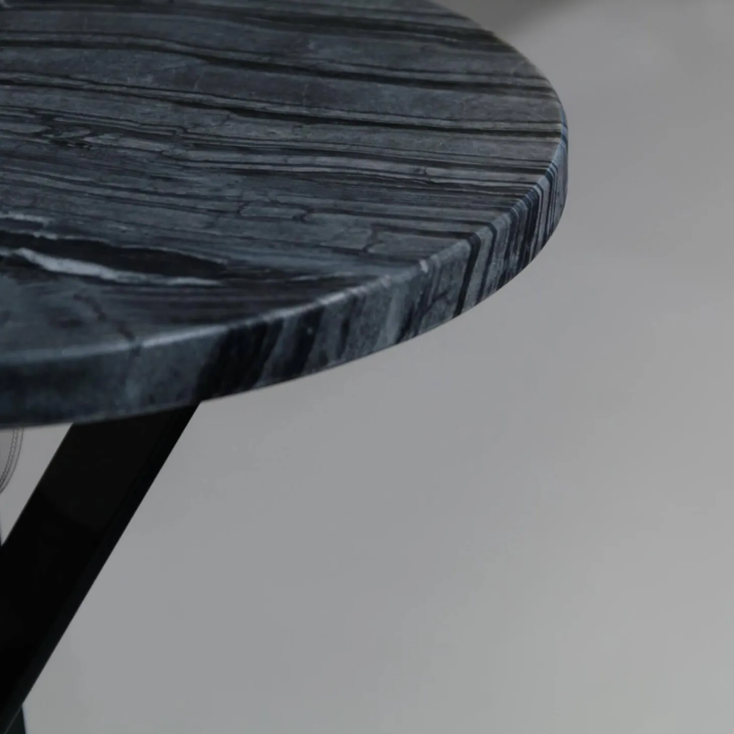 2er Set Beistelltisch Platte Stein Silver Wave Und Stein Orobico Black Gestell Stahl Schwarzgrau