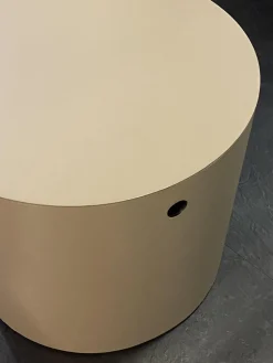 2er Set Beistelltisch Thais Bezug Narbenleder Creme Und Beige