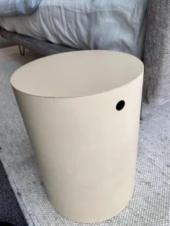 2er Set Beistelltisch Thais Bezug Narbenleder Creme Und Beige