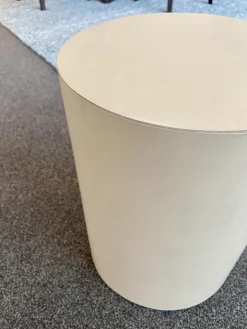 2er Set Beistelltisch Thais Bezug Narbenleder Creme Und Beige