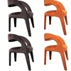 4-er Set Berenice Chair 2 Stoff A073 Black 2 Stoff A045 Paprika
