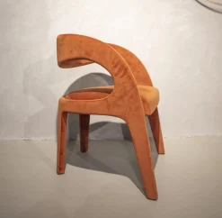 4-er Set Berenice Chair 2 Stoff A073 Black 2 Stoff A045 Paprika