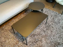 2er Set Couchtisch Izon Platte HPL Black Pepper Schwarz Gestell ALuminium Pulverbeschichtet Black Pepper Schwarz