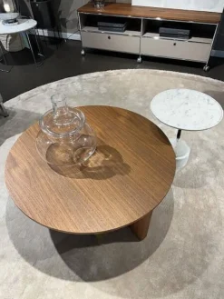 2er Set Couchtisch Sengu Low Table Amerikanischer Nussbaum Und Modell 9 Platte Marmor Carrara Weiß Gestell Anthrazit