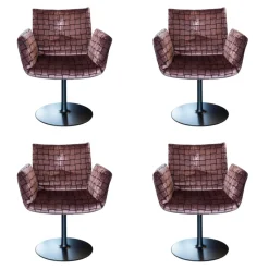 4er Set Drehstuhl Alvo Stoff Ardecora IL Veneto 15439446 Violett Mit Armlehnen