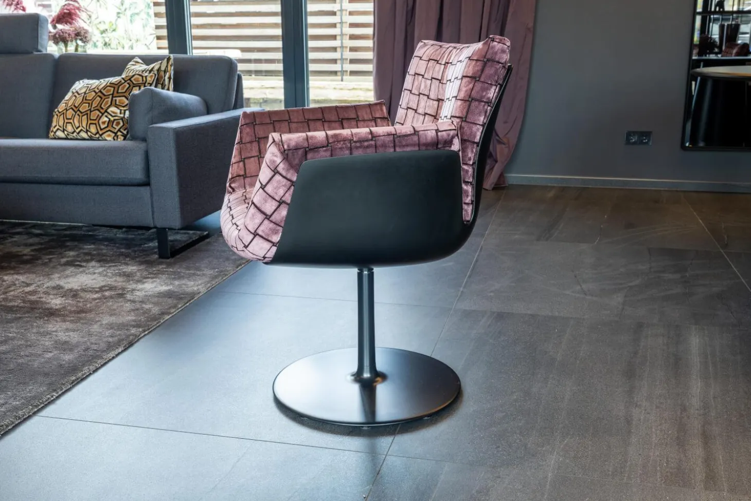 4er Set Drehstuhl Alvo Stoff Ardecora IL Veneto 15439446 Violett Mit Armlehnen