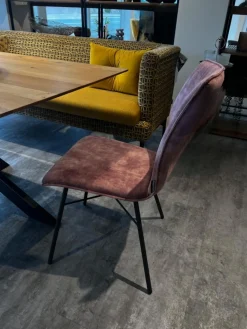 4er Set Esszimmerstuhl Yanis Stoff Adore 200 Pale Rosa Rot Gestell Anthrazit Schwarz