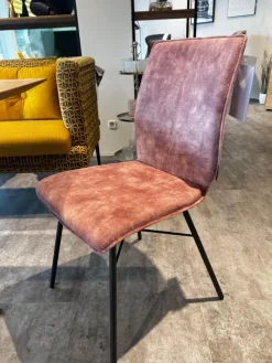 4er Set Esszimmerstuhl Yanis Stoff Adore 200 Pale Rosa Rot Gestell Anthrazit Schwarz