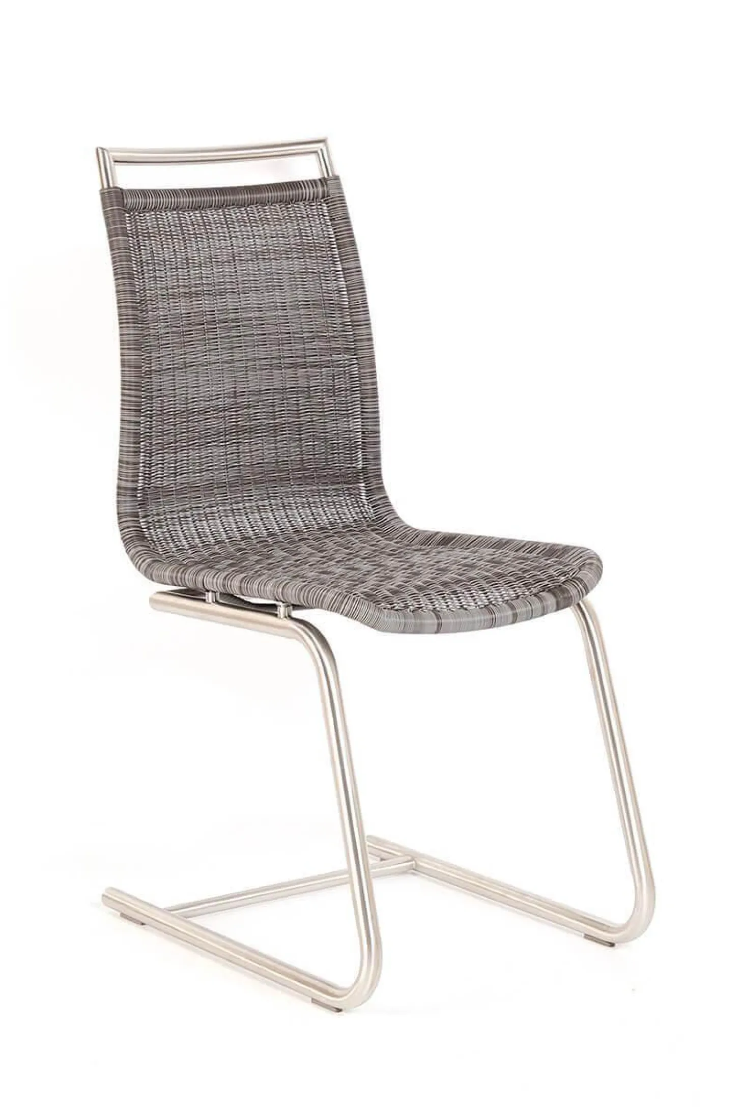 4er Set Freischwinger Jenny Mit Edelstahlgriff Kieselgrau Untergestell Rundrohr Edelstahl