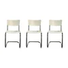 3-er Set Freischwinger Stuhl S43 Decklackiert 9010 Weiss Stahlgestell Verchromt Inklusive Filzgleitern