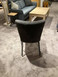 6er Set Gainesville Stoff Silent Hunter 361 Anthrazit Gestell Metall Schwarz Pulverbeschichtet