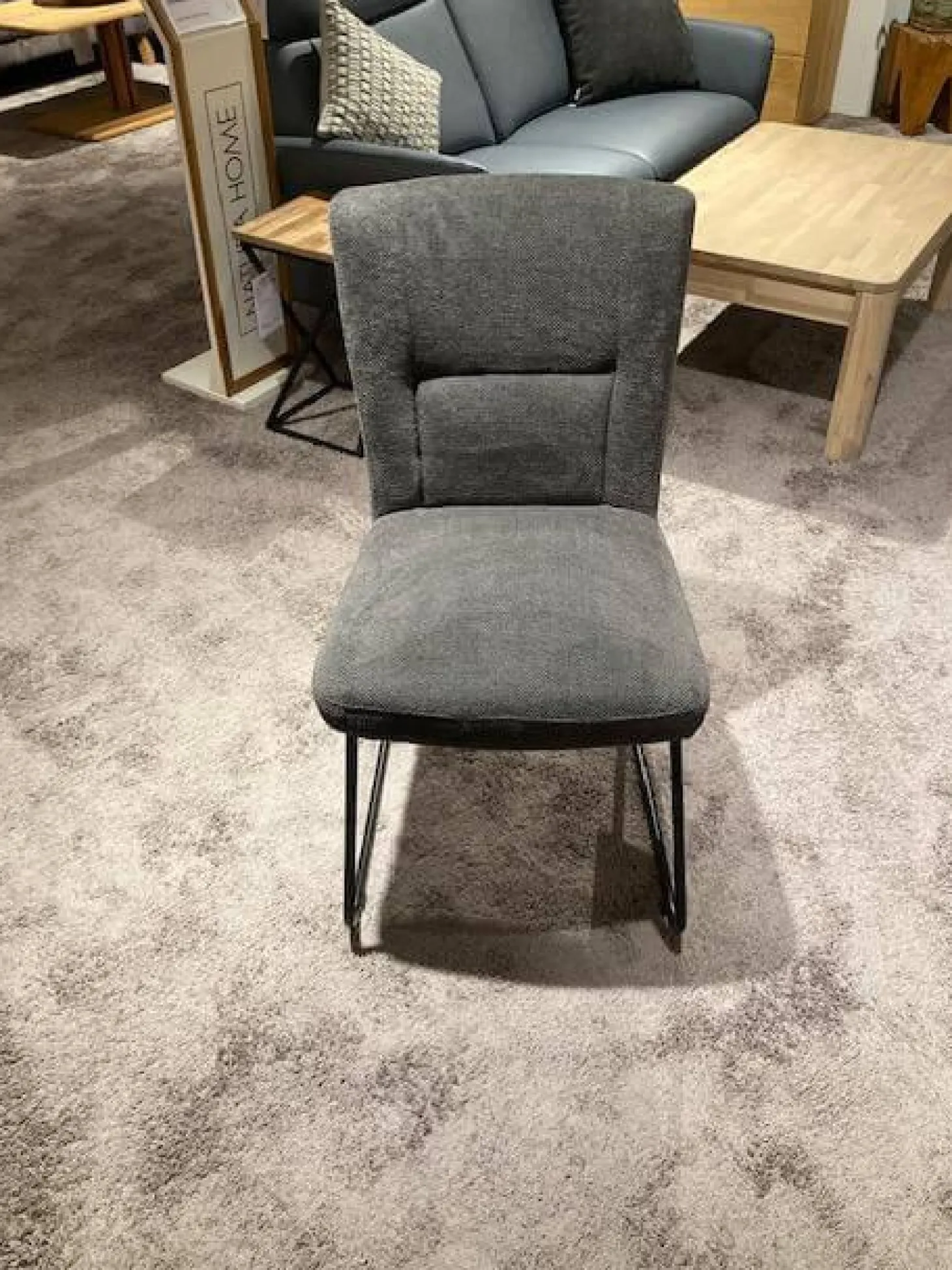 6er Set Gainesville Stoff Silent Hunter 361 Anthrazit Gestell Metall Schwarz Pulverbeschichtet