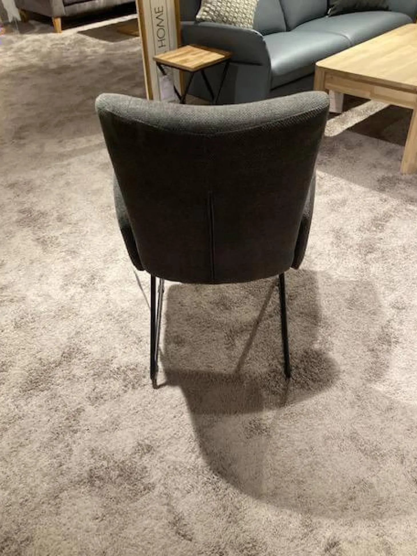 6er Set Gainesville Stoff Silent Hunter 361 Anthrazit Gestell Metall Schwarz Pulverbeschichtet