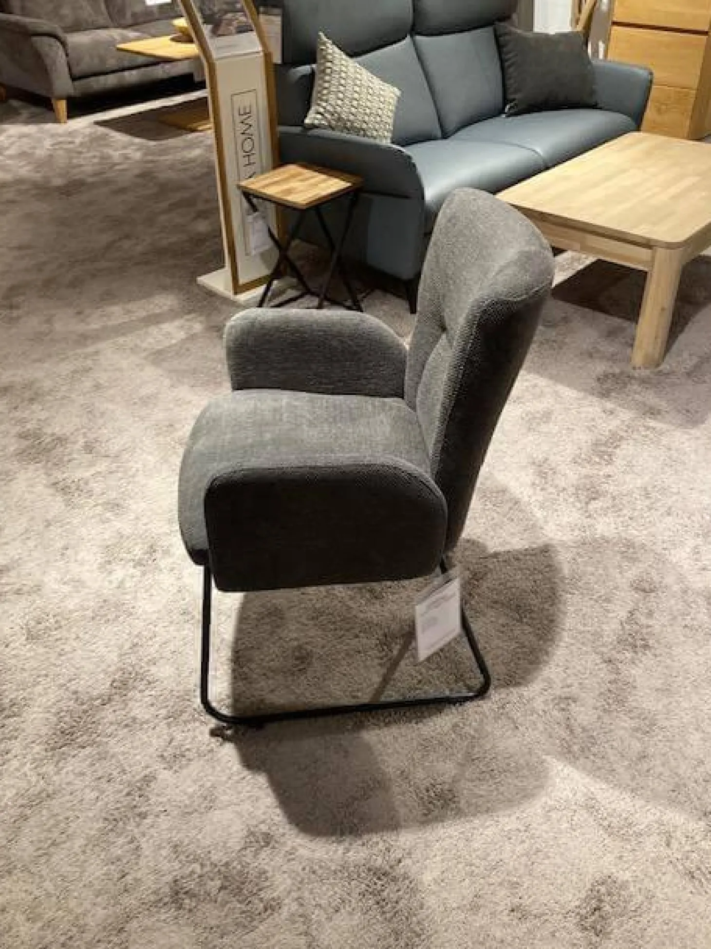 6er Set Gainesville Stoff Silent Hunter 361 Anthrazit Gestell Metall Schwarz Pulverbeschichtet