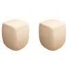 2er Set Hocker Betty Pouf Stoff Bouclé Ecrú Beige