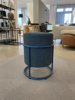 3er Set Hocker Drop Stoff 8214 Petrol Blau Und 8170 Ozean Dunkelblau Fuß Rollen Und Filzgleiter