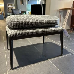 2-er Set Hocker Mirto Stoff Scozia 2489151 Grau Füße Schwarzchrom Lackiert