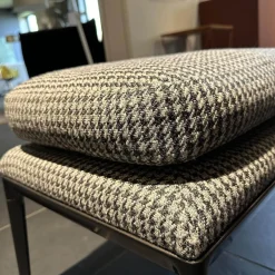 2-er Set Hocker Mirto Stoff Scozia 2489151 Grau Füße Schwarzchrom Lackiert