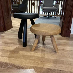 2er Set Hocker Tabouret Berger Und Meribel In Eichenholz Natur Und Schwarz Gebeizt