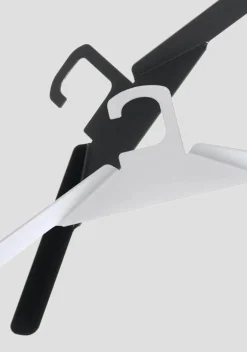 4er Set Kleiderbügel B200 Weiß Pulverbeschichtet Haken Nicht Drehbar