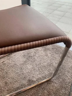 2er Set Kragstuhl B25i Leder Braun Gestell Verchromt