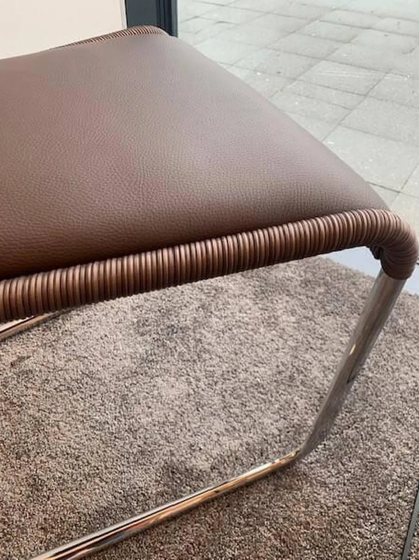 2er Set Kragstuhl B25i Leder Braun Gestell Verchromt