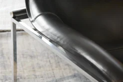 2-er Set Loungesessel Mart Leder Schwarz Matt und Beistelltisch Simplice