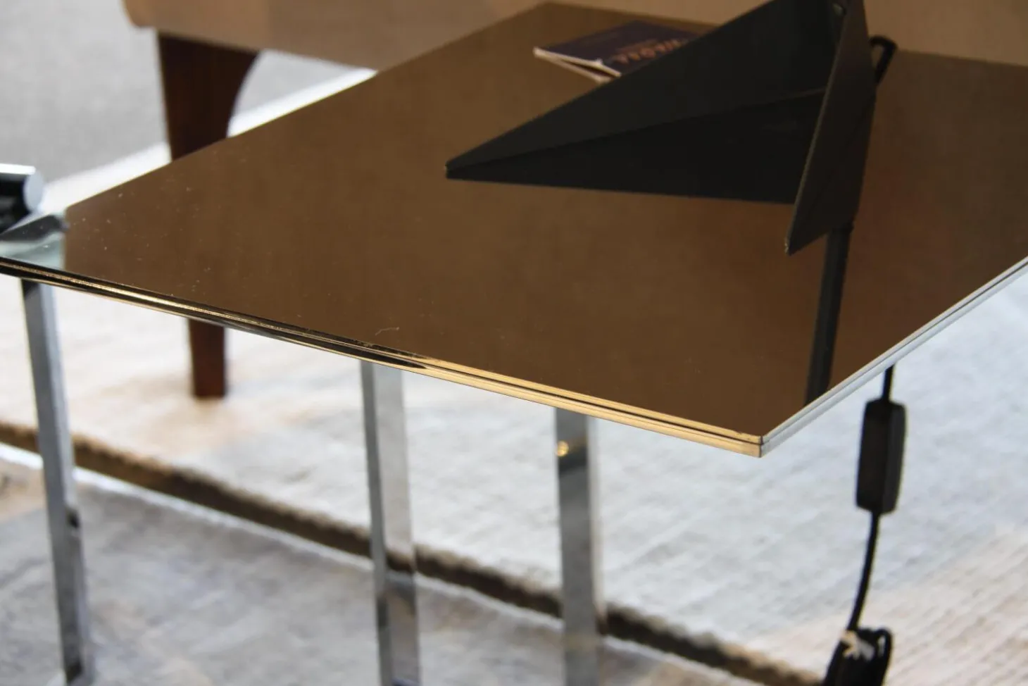 2-er Set Loungesessel Mart Leder Schwarz Matt und Beistelltisch Simplice